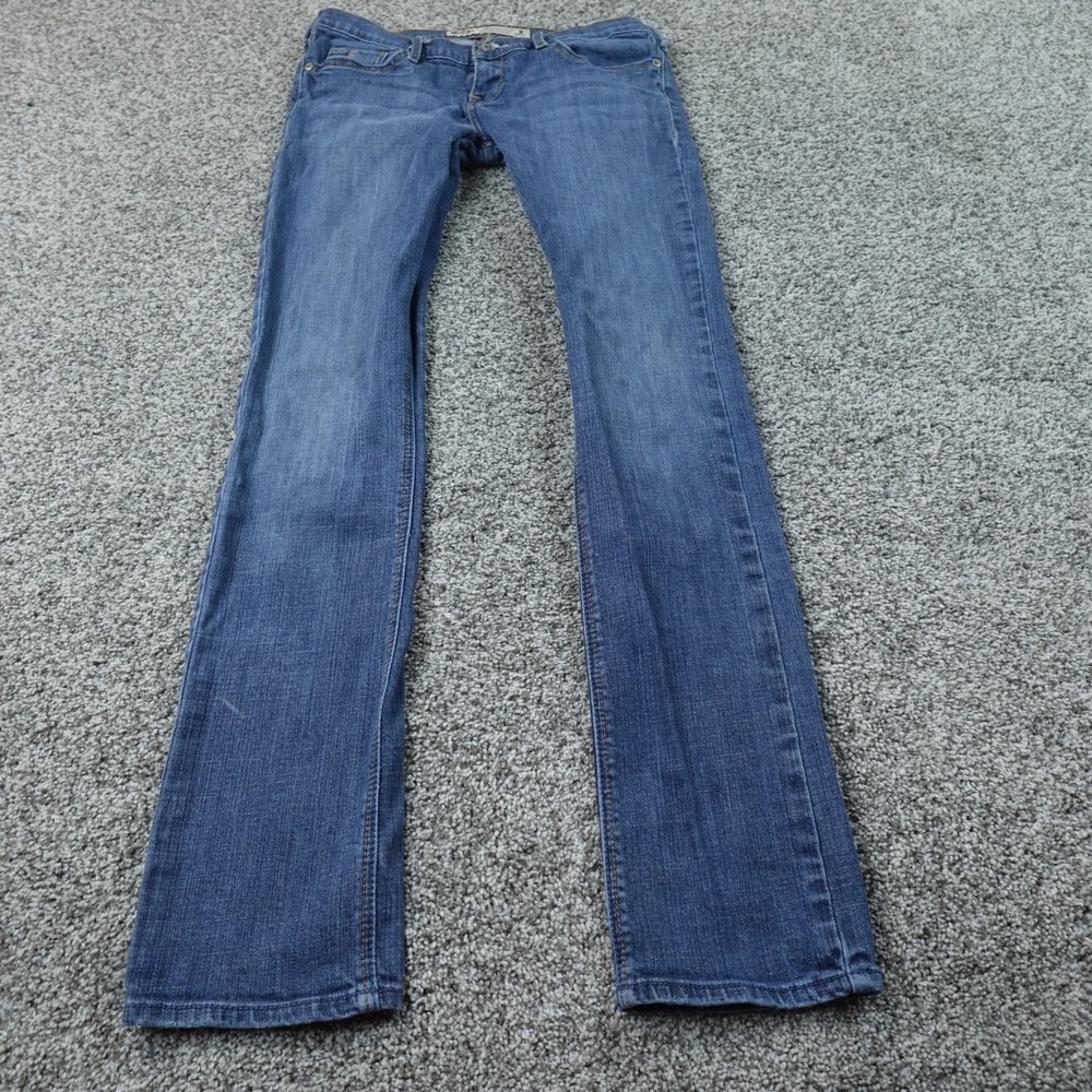 Hollister Jeans Womens 3 Dark Blue Denim Pants Low Rise Boot Flare Stretch Y2K